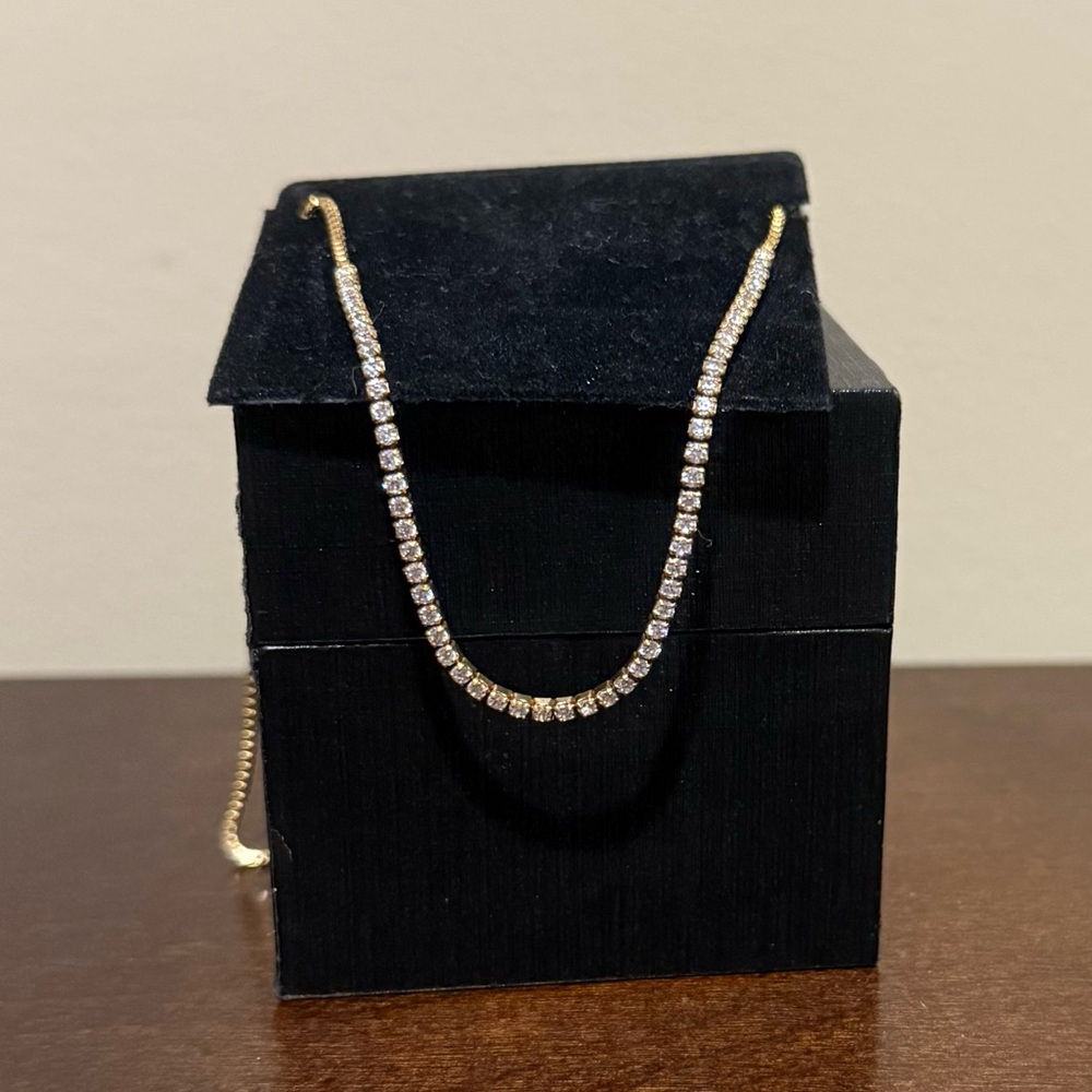 Moissanite gold filled tennis necklace